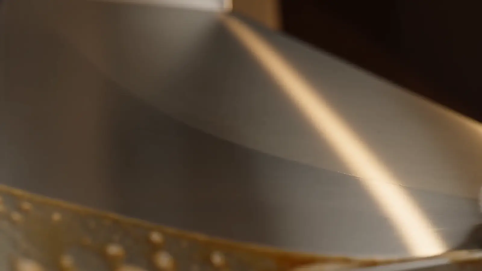 A clean stainless steel surface
